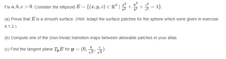  2 2 2 Fix mint: 3:: I]. Consider the ellipsoid E