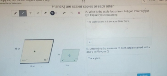 HELP ME PLEASEEE MIDDLE SCHOOL MATH ano y are scaled copies of
