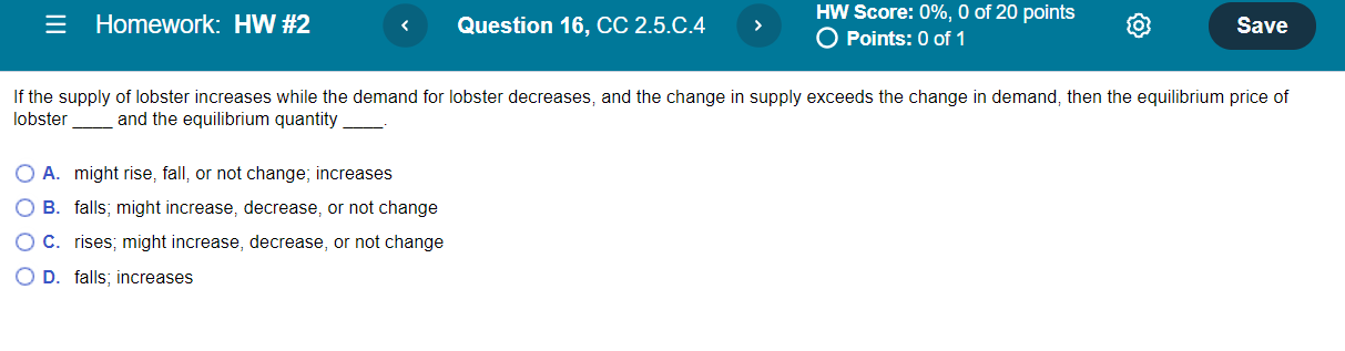 the price of a good or service O B. the substitution and