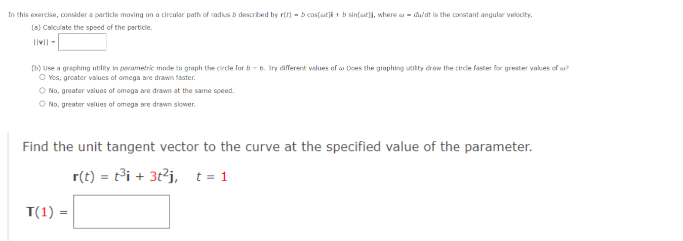  In this exercise, consider a particle moving on a circular path
