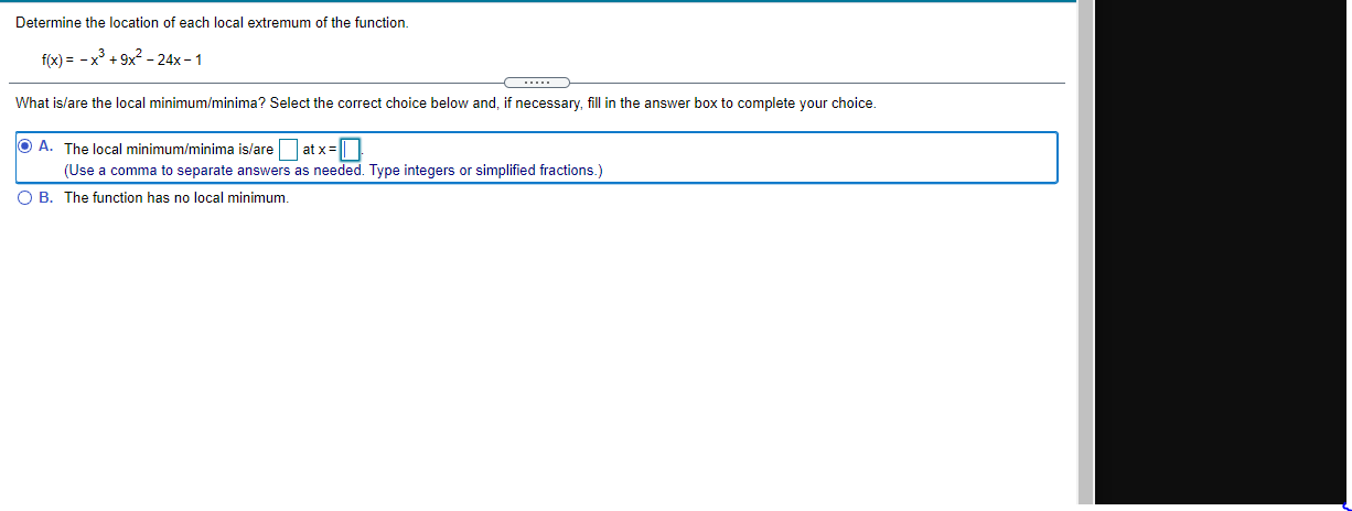 open intervals where the function is increasing; and c] the open intervals