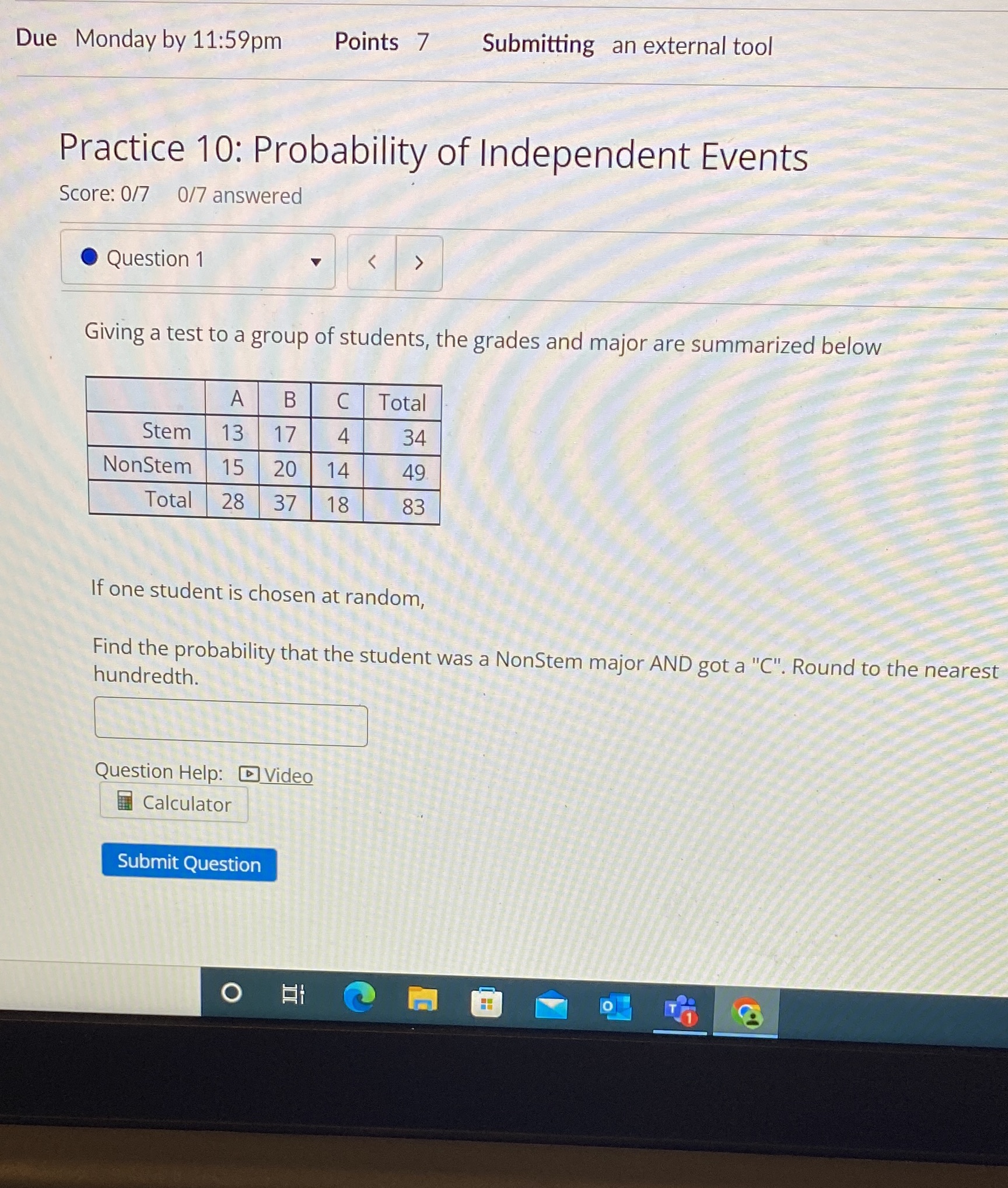 Due Monday by 11:59pm Points 7 Submitting an external tool Practice