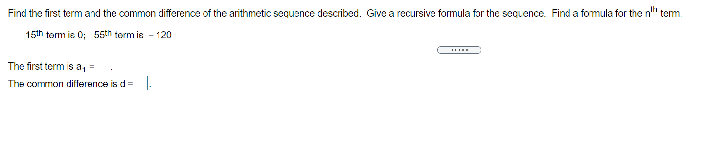 - 9n} -( ) (Simplify your answers.) Find the rst term and