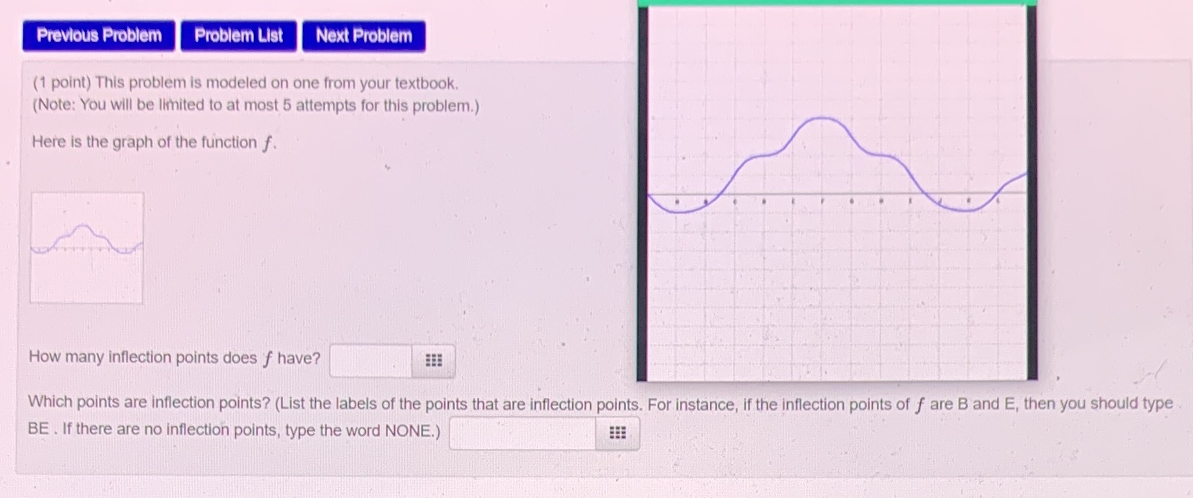 The graph goes from A-LThanks!! Previous Problem Problem List Next Problem (1