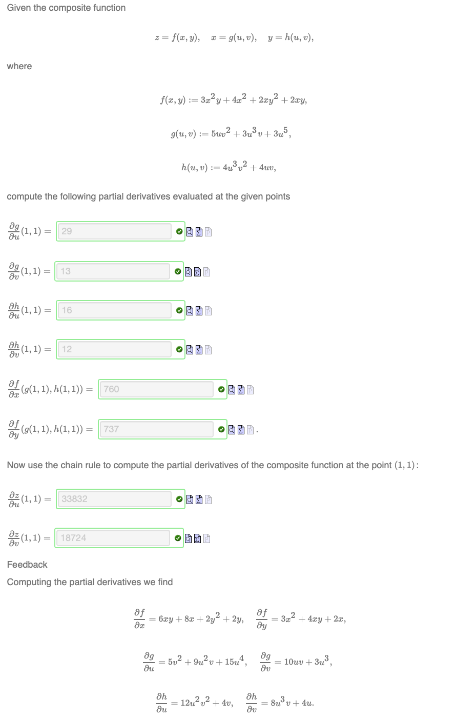 = dy 65 Feedback Computing the partial derivatives we find of -