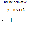 Find the derivative. YZ In X+3