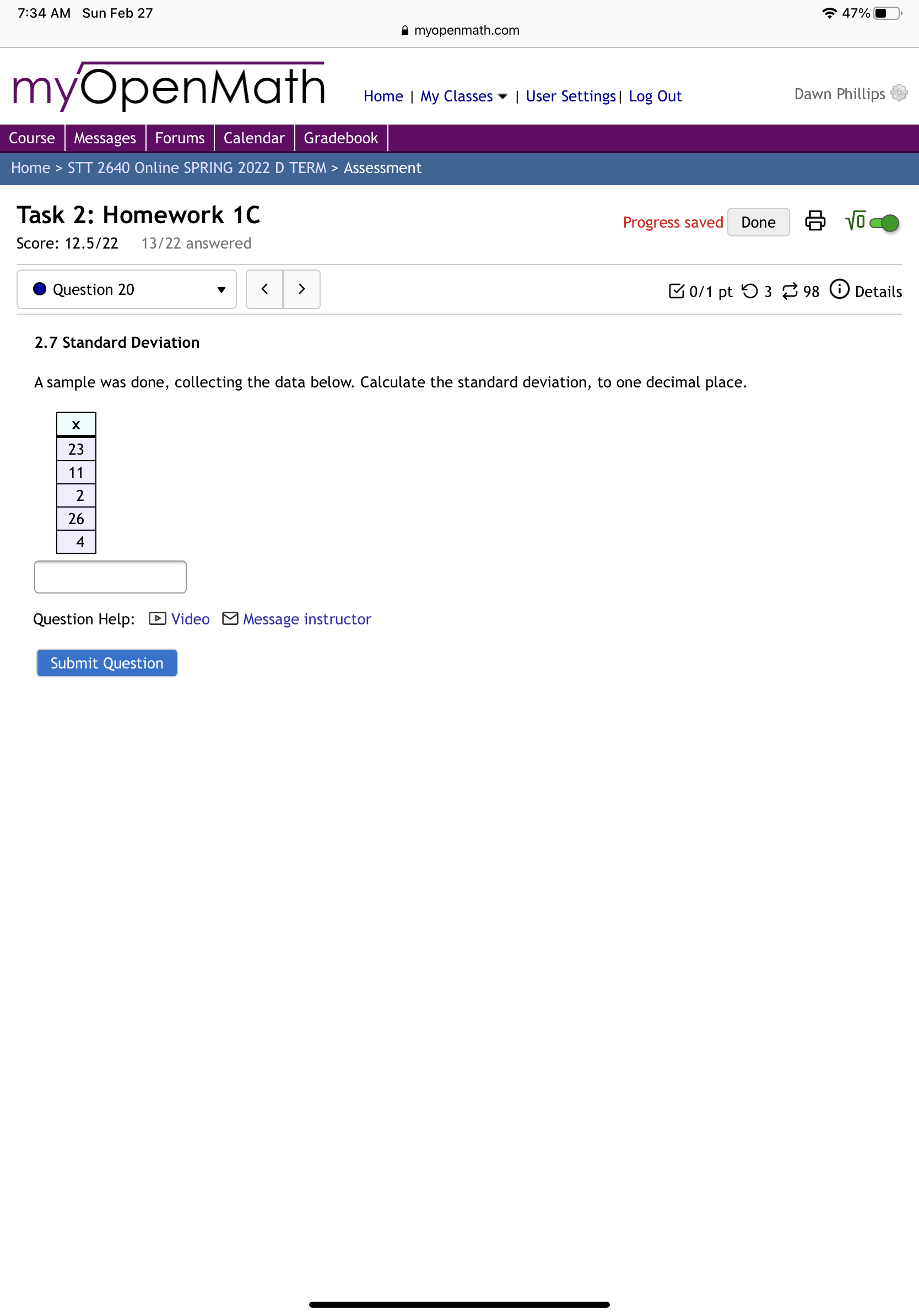 n...rr:a. \"17\"er . Question 21 v STT 2640 Online SPRING 2022 D