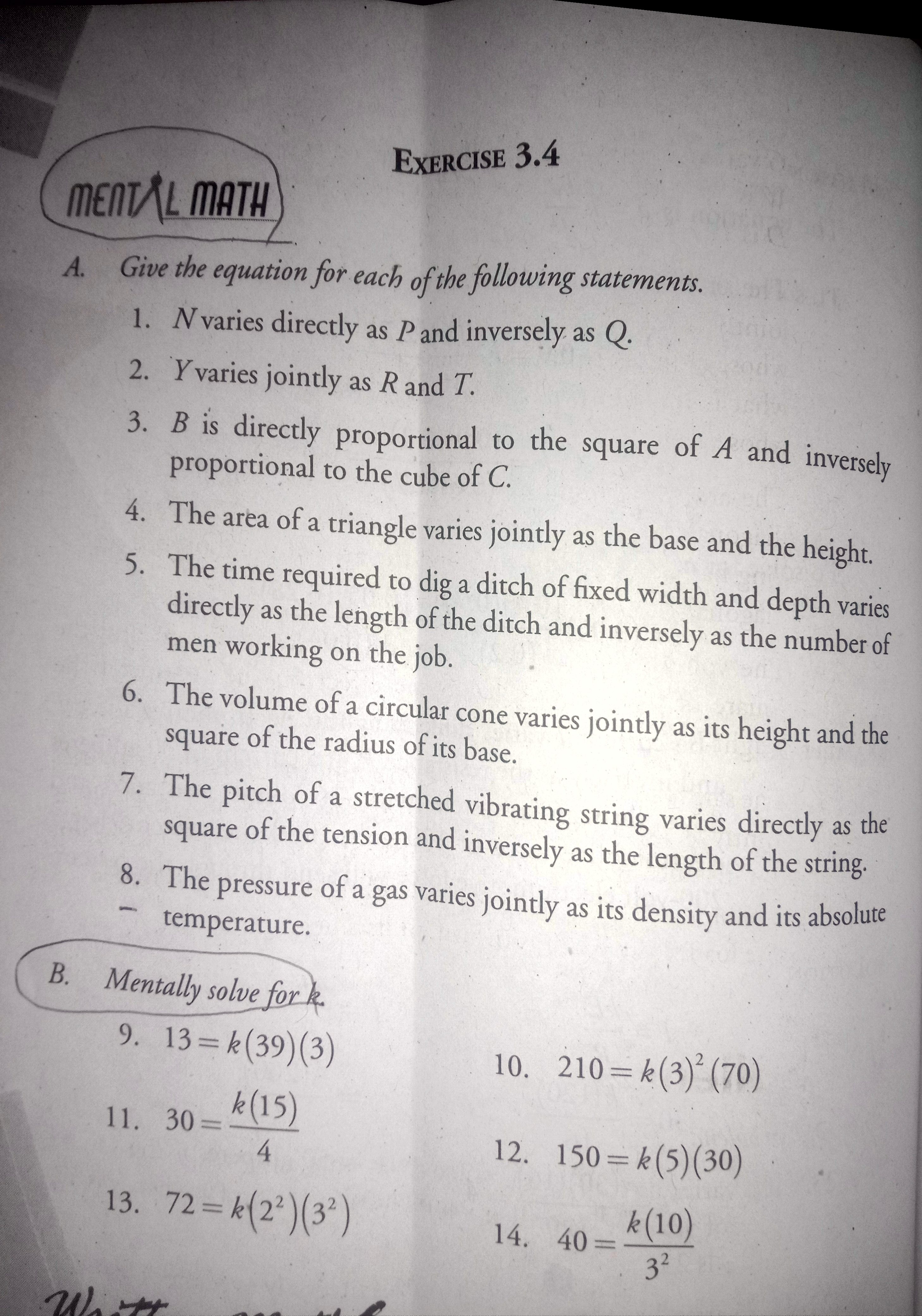 quantities involved is direct or inverse proportion. 1. The number of workers