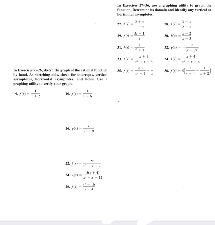 Precal rational In Exercises 27-36, use a graphing utility to graph the