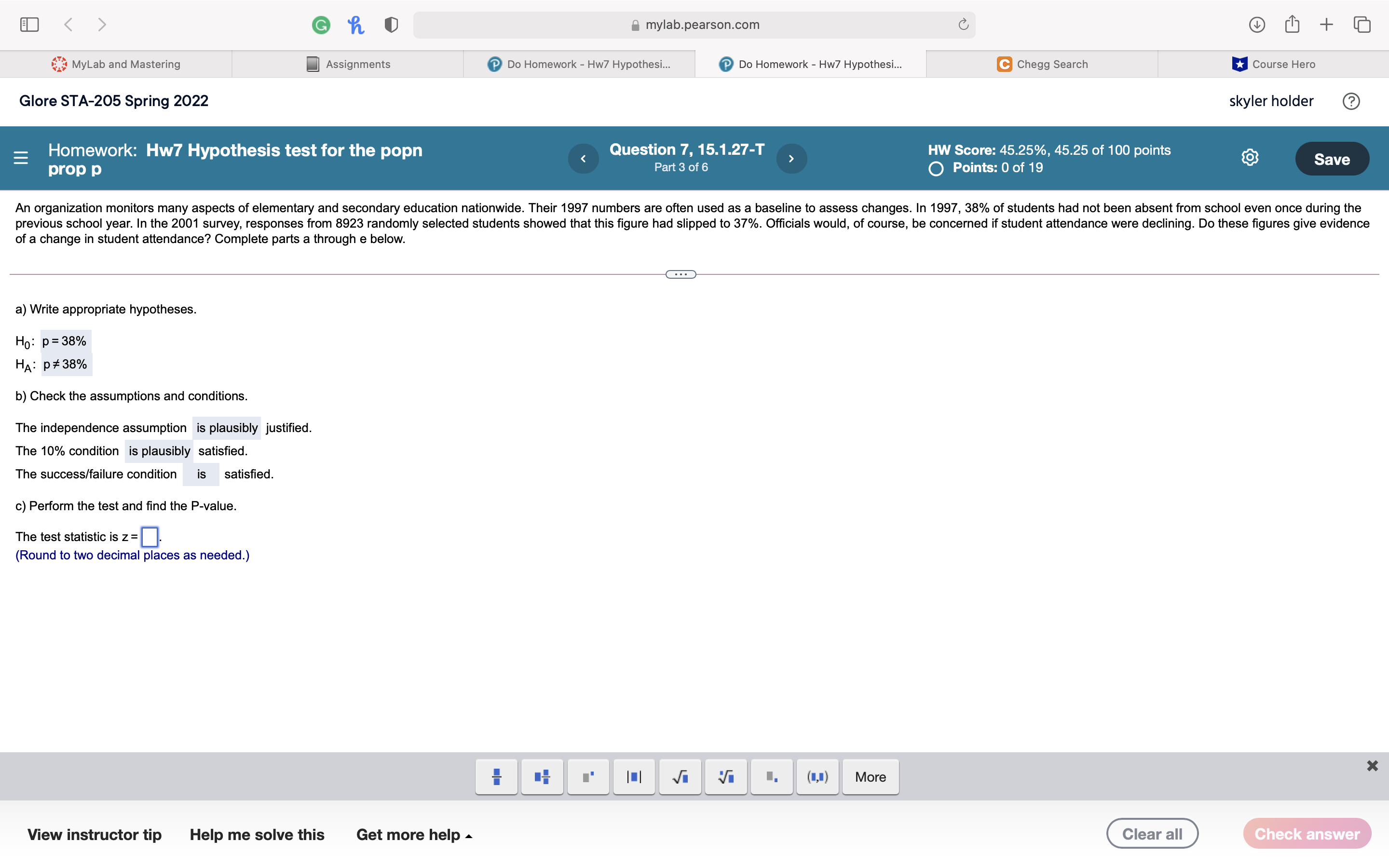 G mylab.pearson.com Q u + MyLab and Mastering Assignments Do Homework