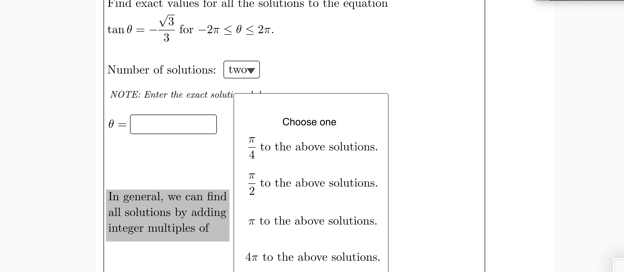 = \\/? for 27r S 0 g 271'. two v NOTE: Enter