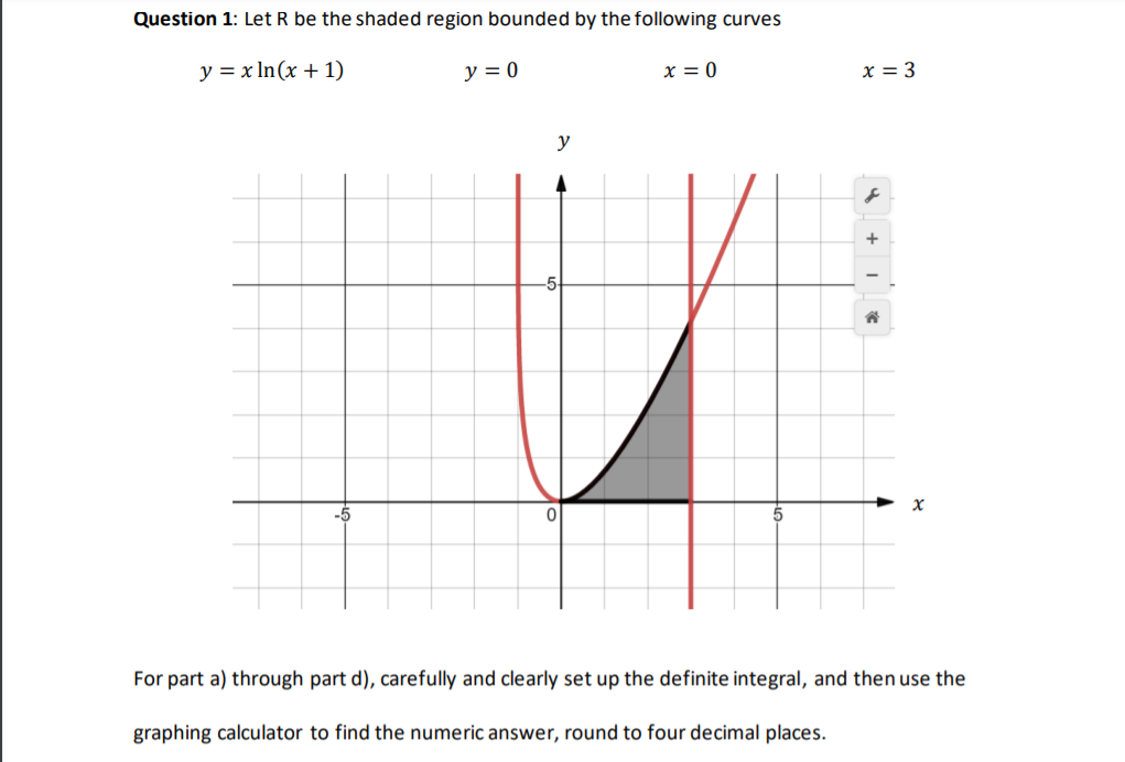 Find the volume of the solid generated when R is revolved about