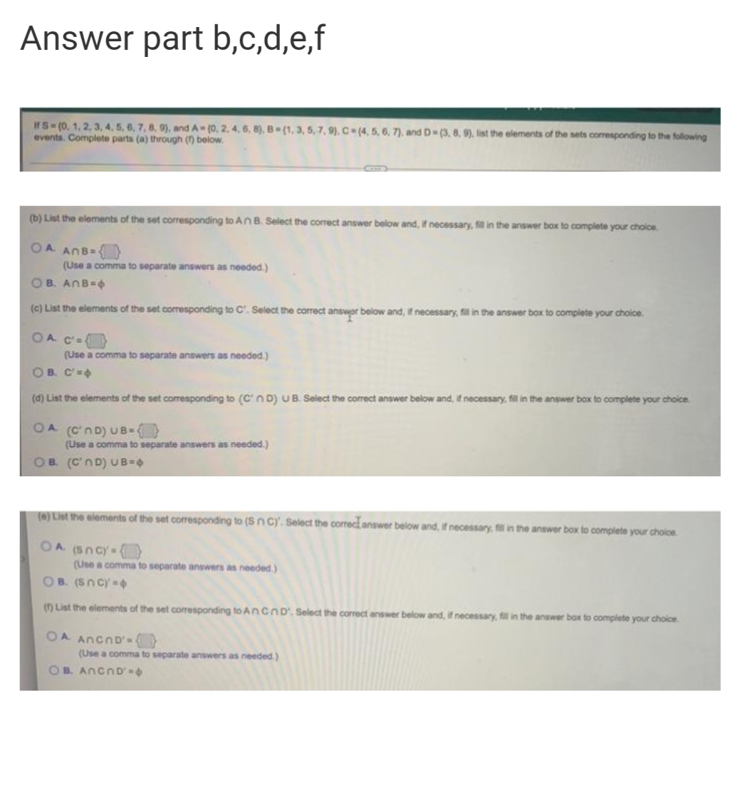 Answer part b,c,d,e,f IT'S = (0, 1, 2, 3, 4, 5,