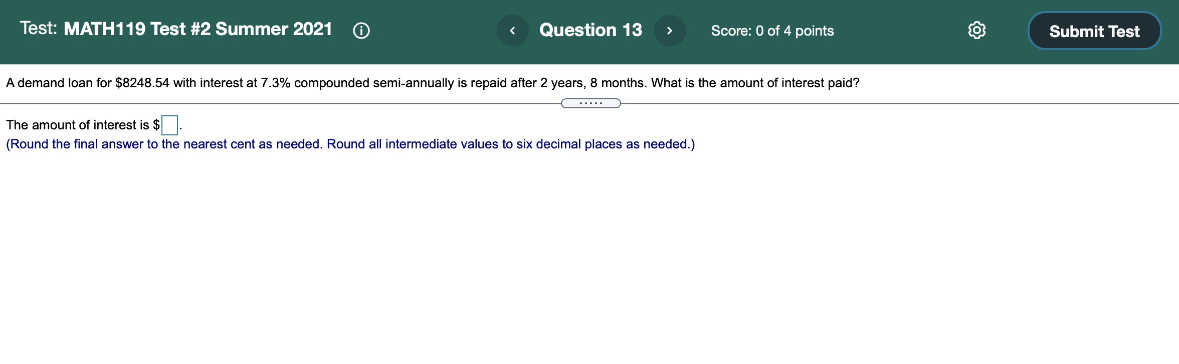 given in the table. Amount Nominal Rate Frequency of Conversion Time $7898.96