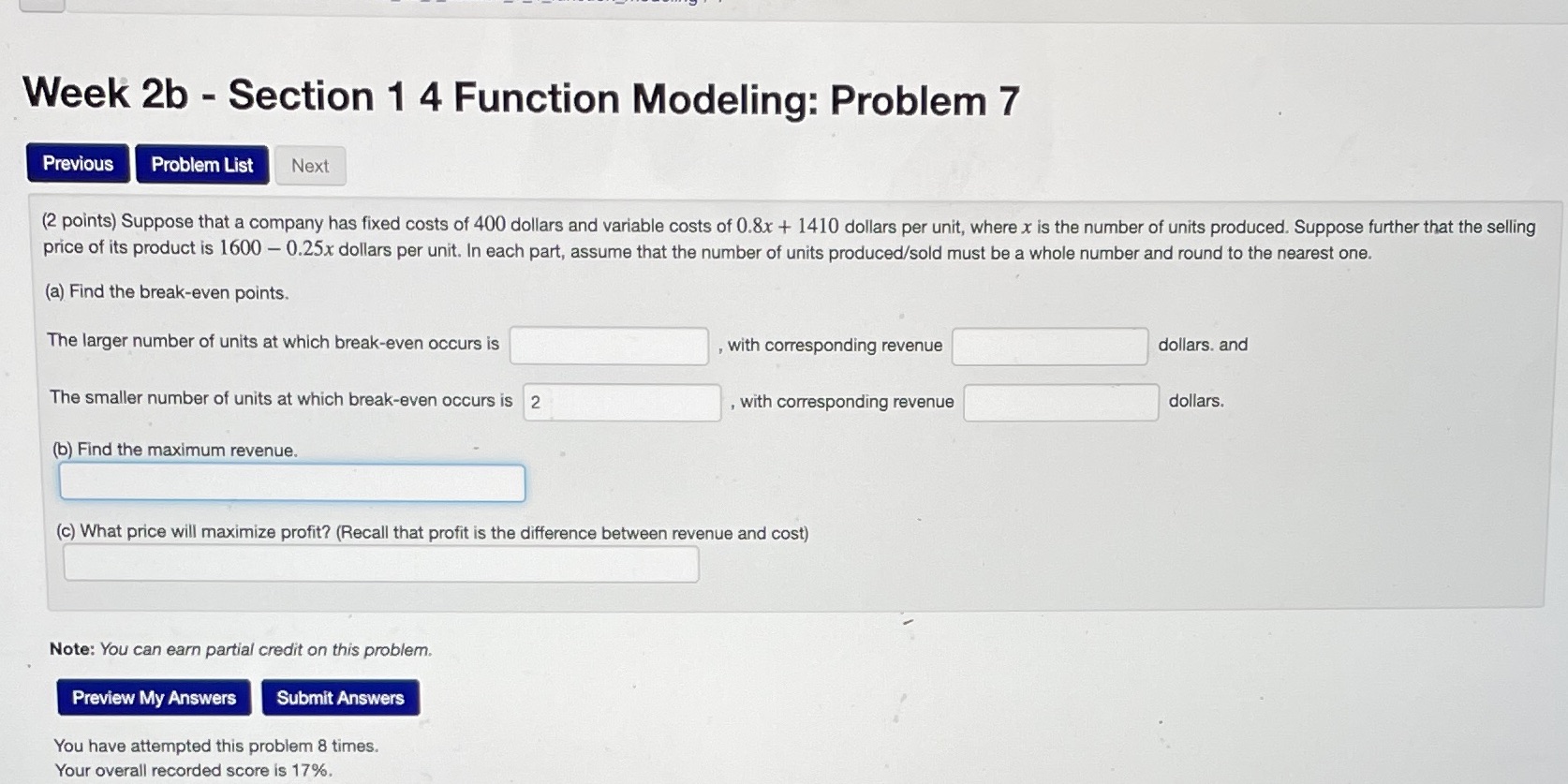  Week 2b - Section 1 4 Function Modeling: Problem 7 Previous
