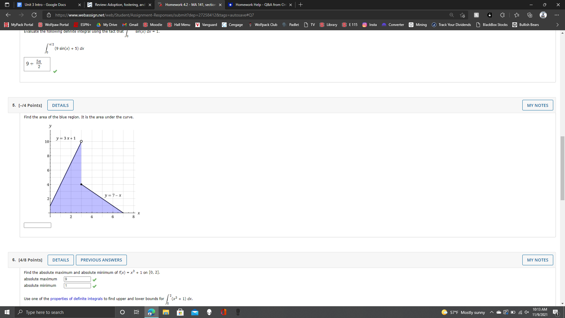 Need a little help with 5 and 7. Unit 3 Intro -