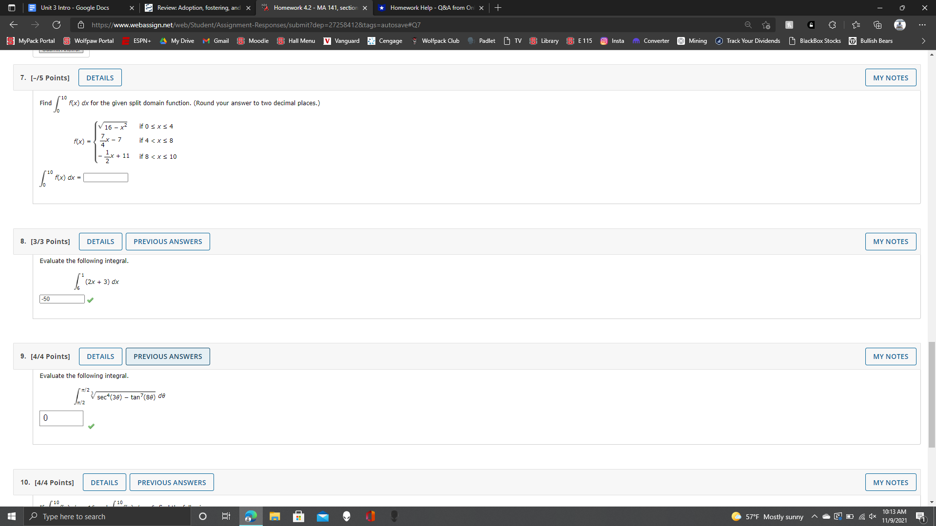 Google Docs |Review: Adoption, fostering, and A Homework 4.2 - MA 141,