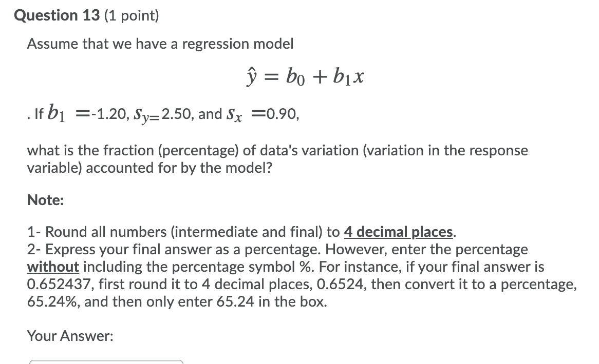 y is explained by the variation in x ( by the model)