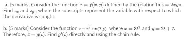  a. [5 marks] Consider the function a = x, y] defined