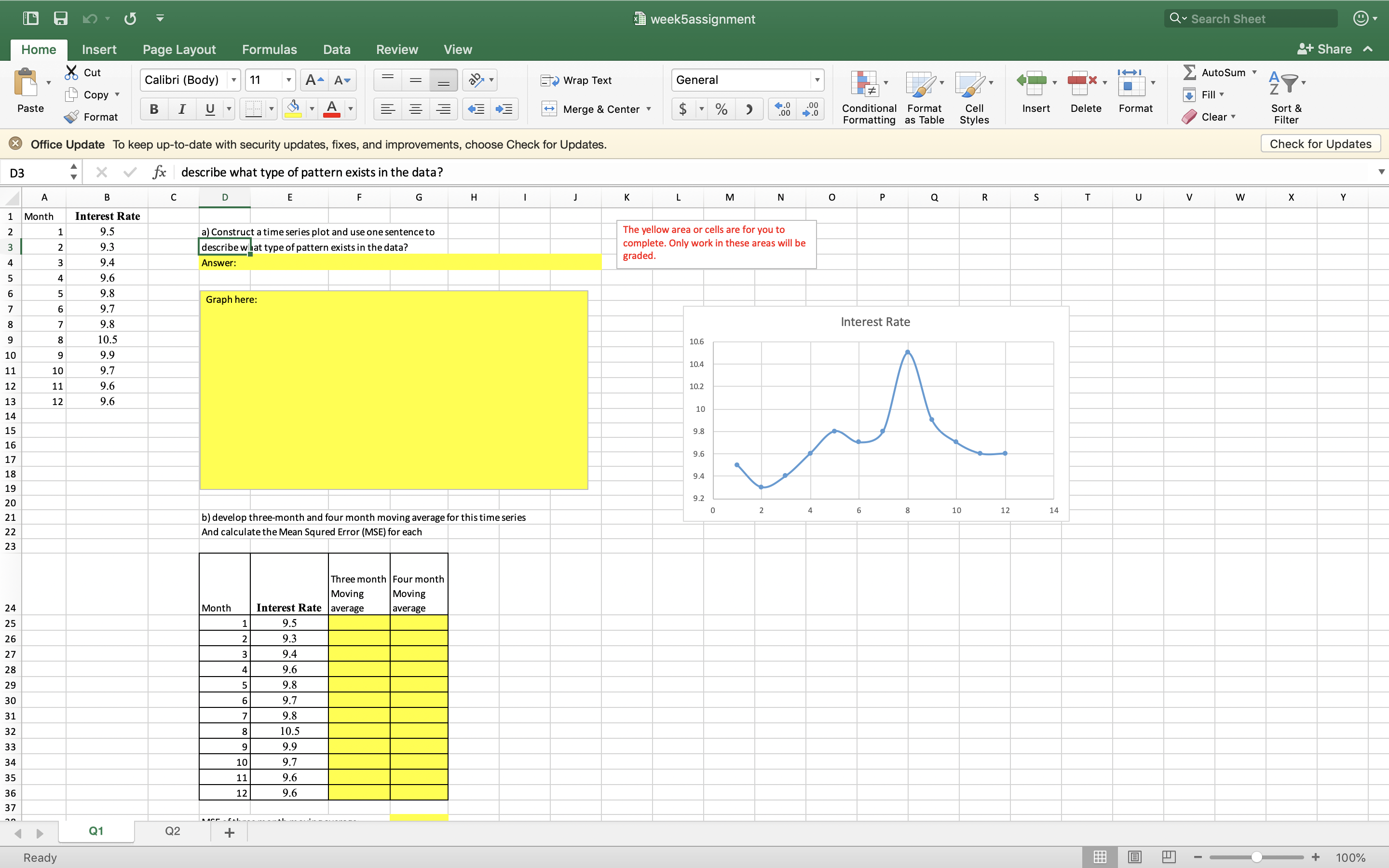  1week5assignment Q Search Sheet Home Insert Page Layout Formulas Data Review