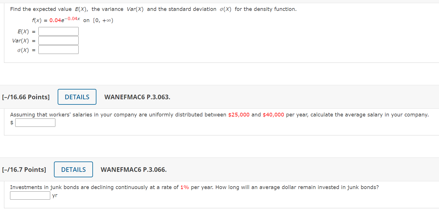 I attached an image below. Find the expected value E(X), the variance