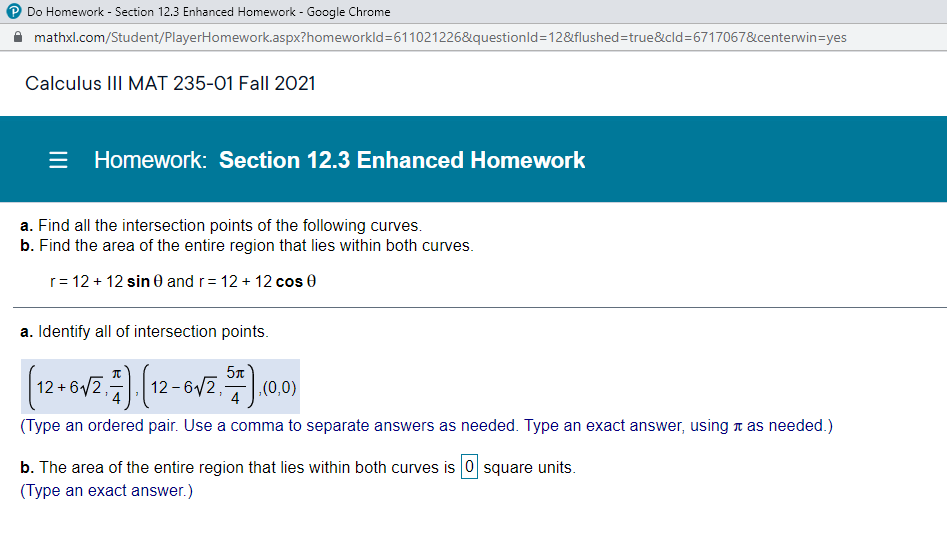 part b???? P Do Homework - Section 12.3 Enhanced Homework - Google