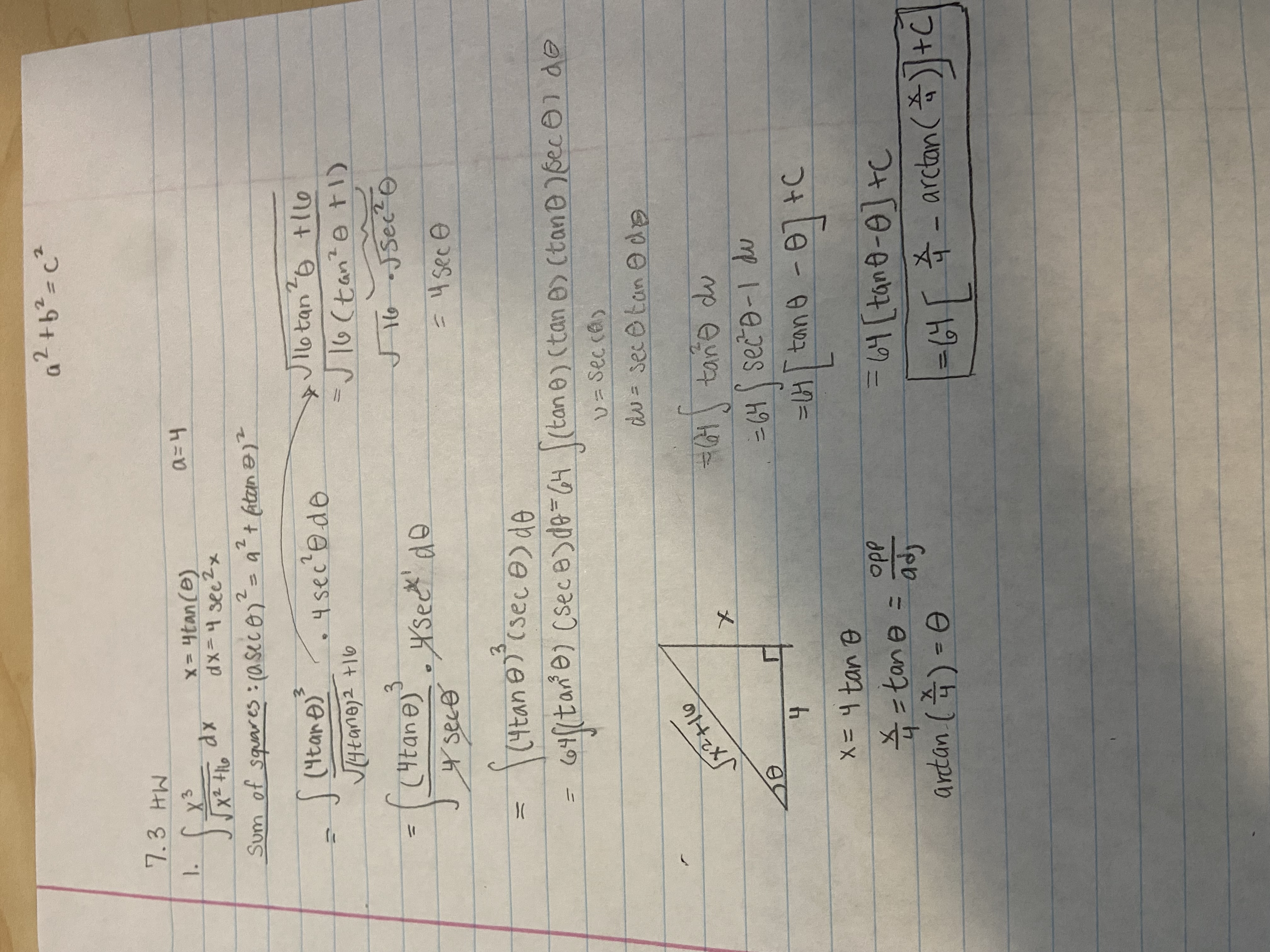 a2+ 6 2 = C2 7.3 HW 1 . * =