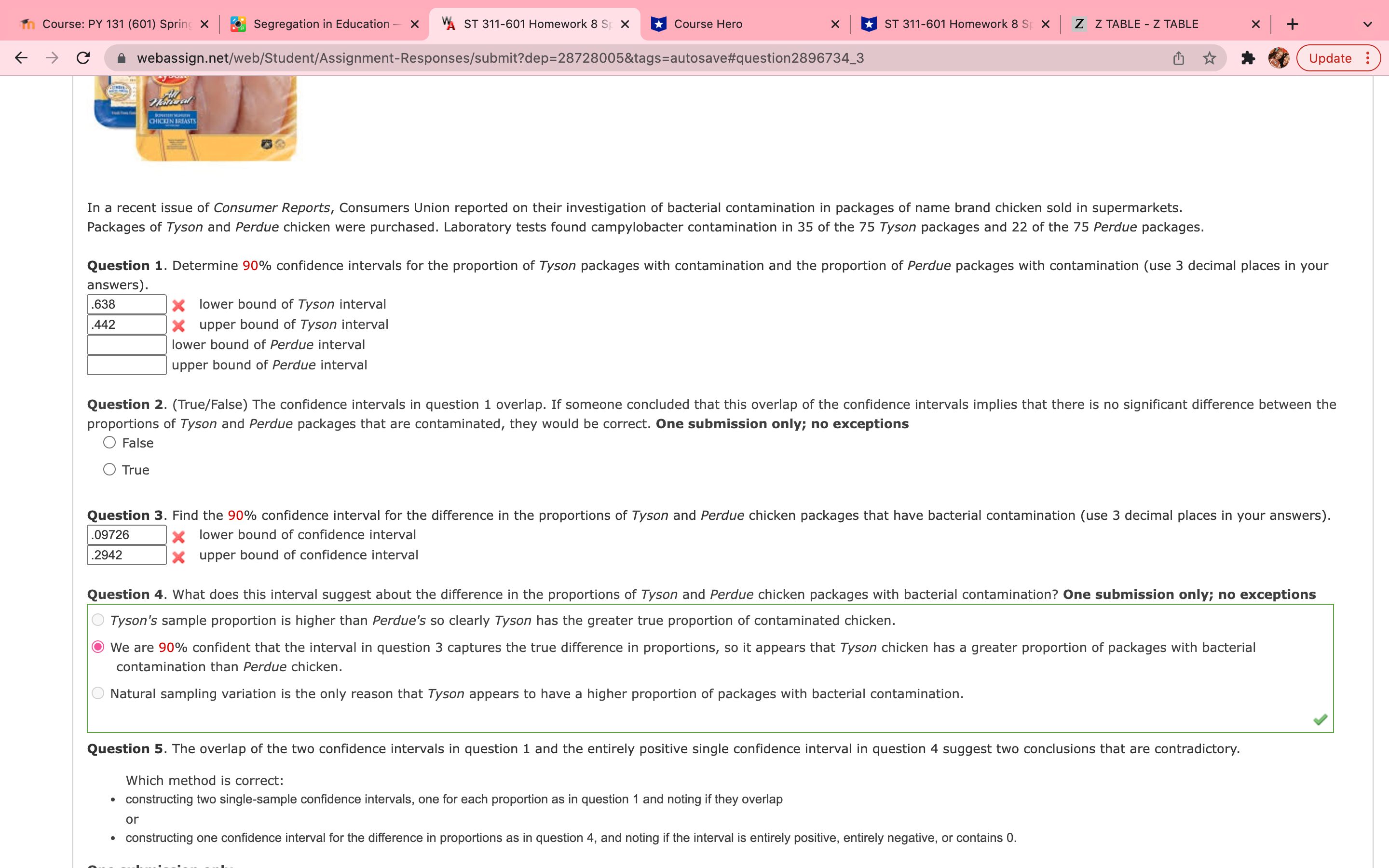  In Course: PY 131 (601) Spring X Segregation in Education -