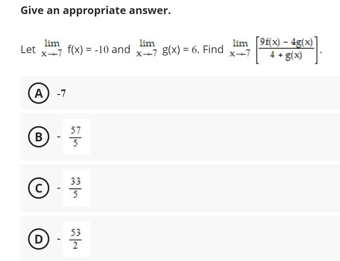 10 2 6 g(x) 7 3 9 5 A 10 B 2