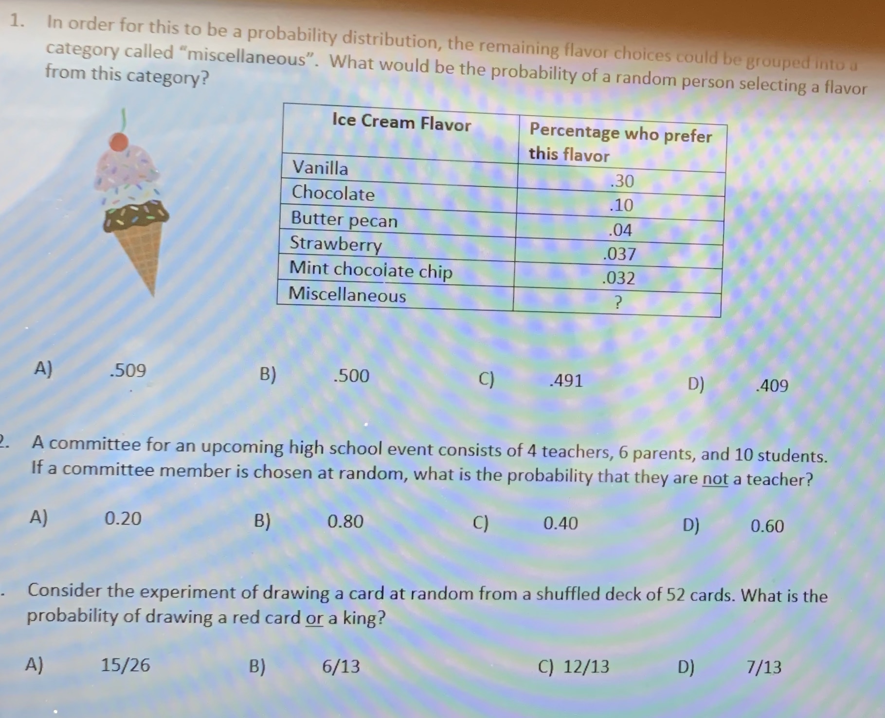  1. In order for this to be a probability distribution, the