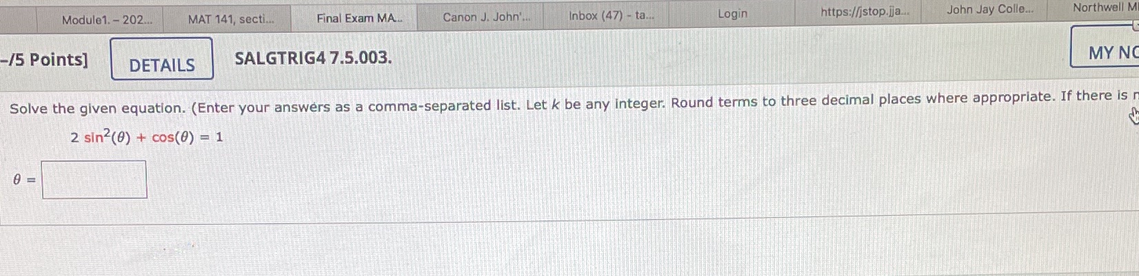 Module1. - 202... MAT 141, secti... Final Exam MA.. Canon J.