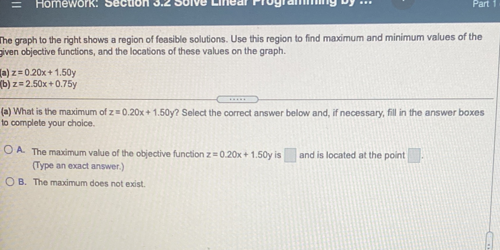 Homework: Section .2 Solve Linear Programming Part 1 The graph to