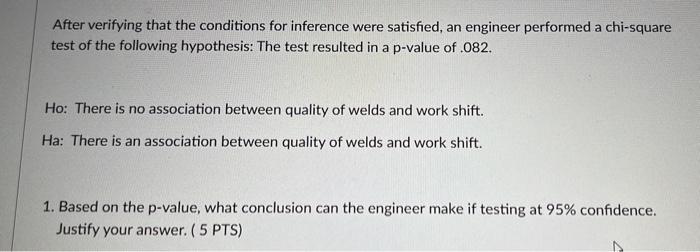 answer for part 2 only asap After verifying that the conditions for