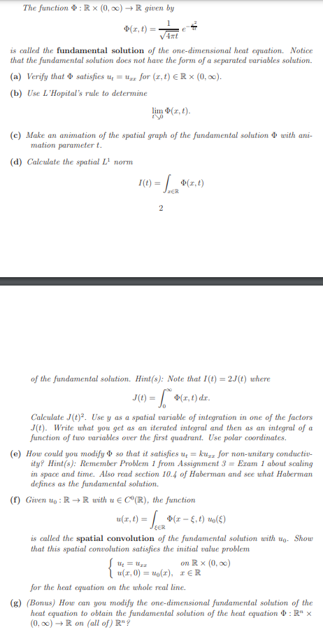  The function 4 : R x (0, co) - R given