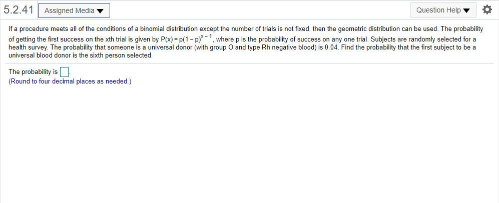 number of people with blood type A in a random sample of
