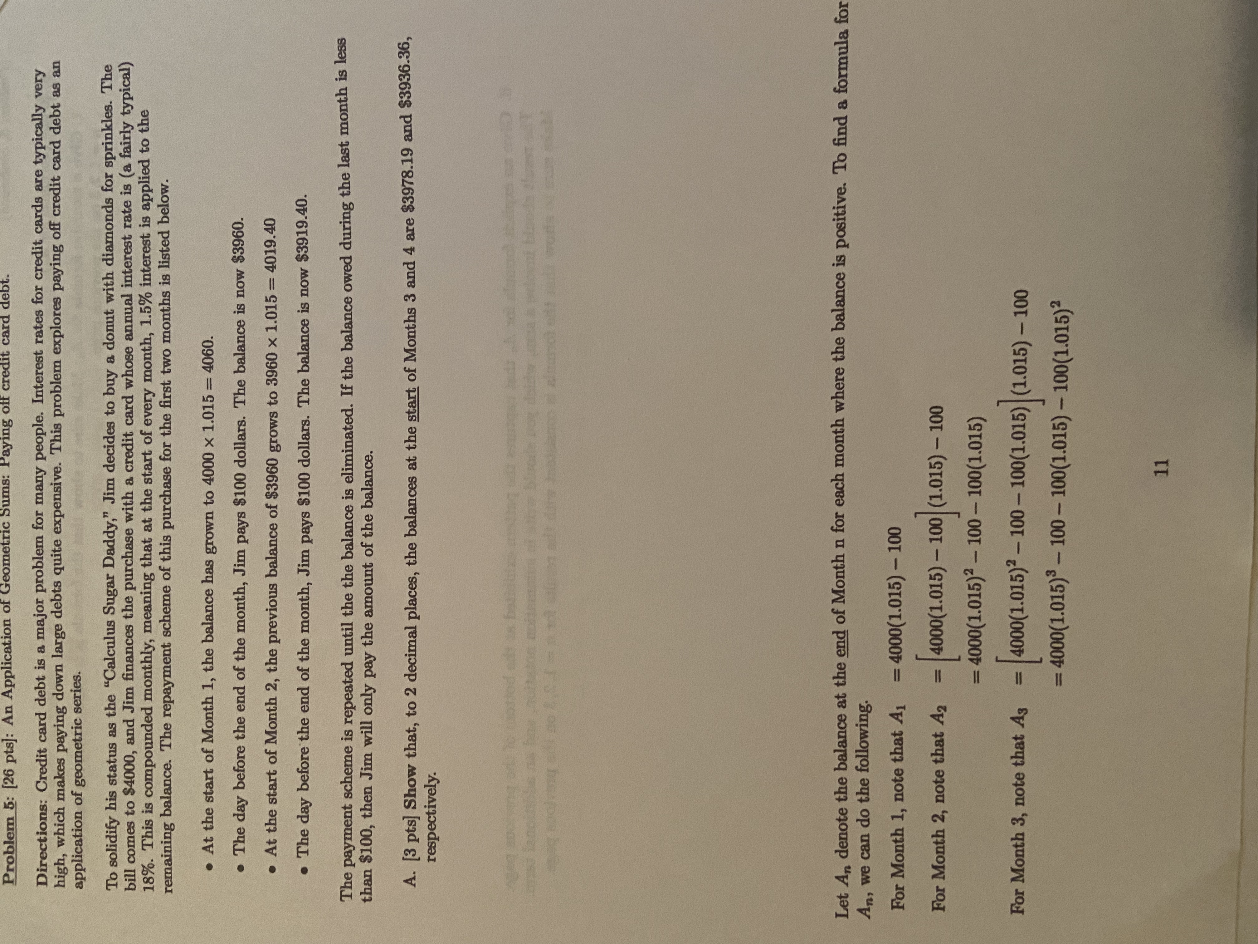 for An. Make sure to show that the formula is consistent with