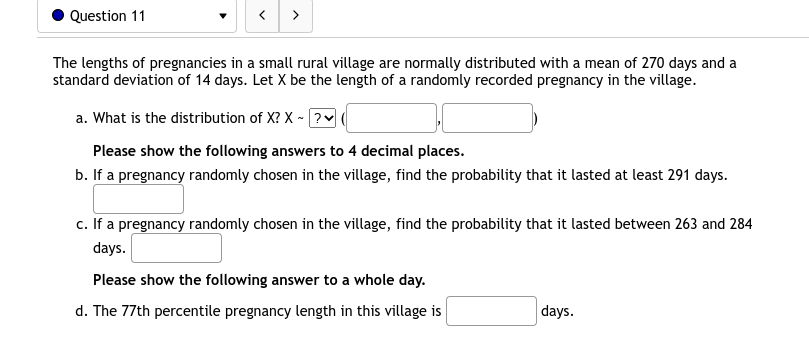 places. b. If a pregnancy randomly chosen in the village, find the