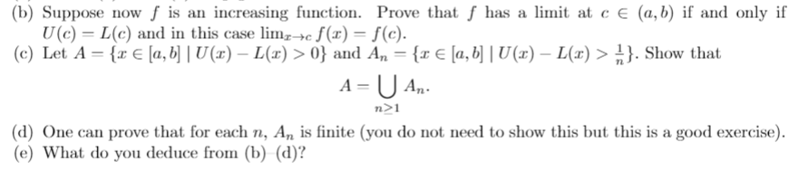 1}. Show that A = U An. n>1 (d) One can prove