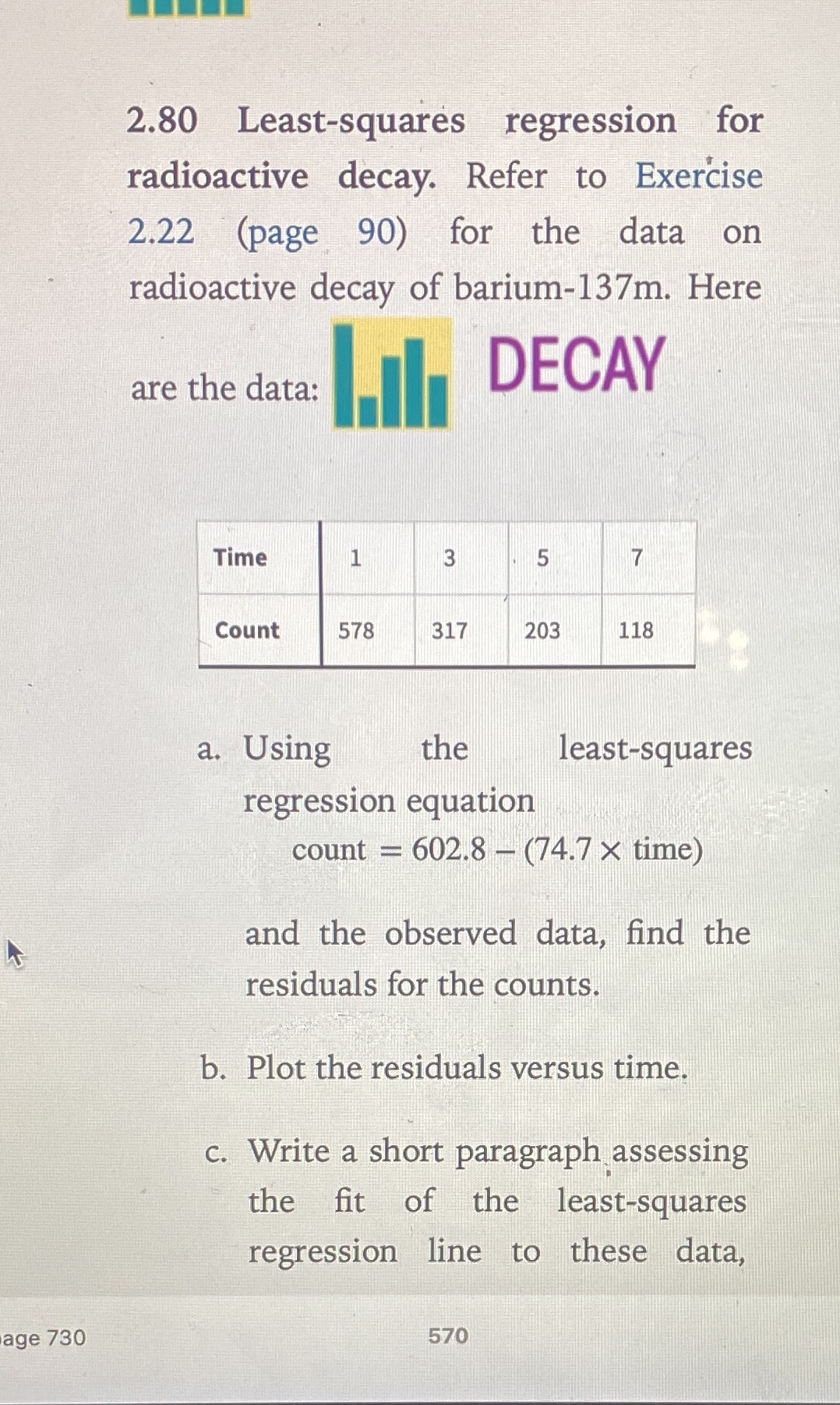 Question Continue: Based on your interpretation of the residual plot. 2.80 Least-squares