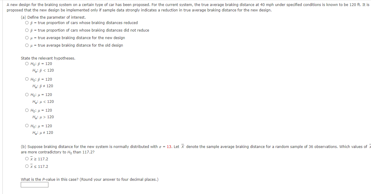 A new design for the braking system on a certain type