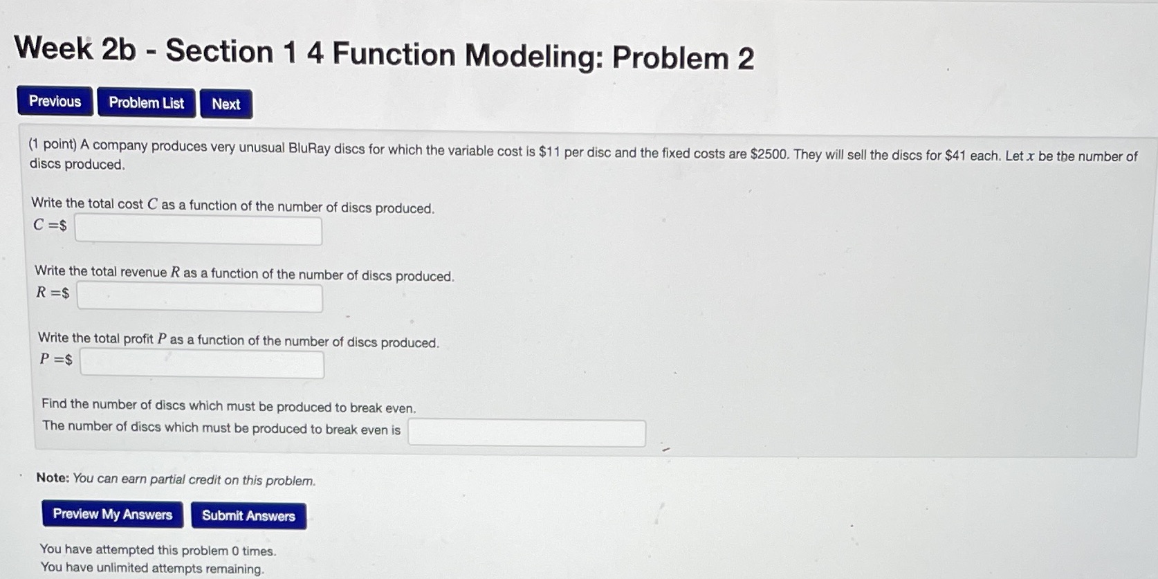  Week 2b - Section 1 4 Function Modeling: Problem 2 Previous
