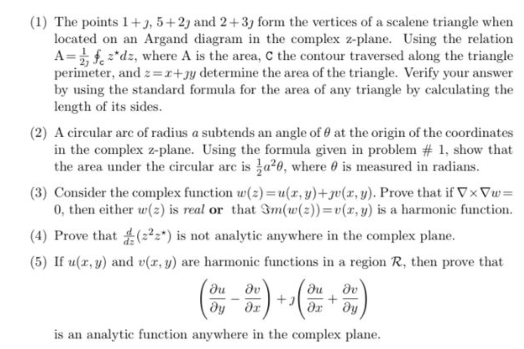  (l) The points 1 +3. 5 + 21 and 2 +