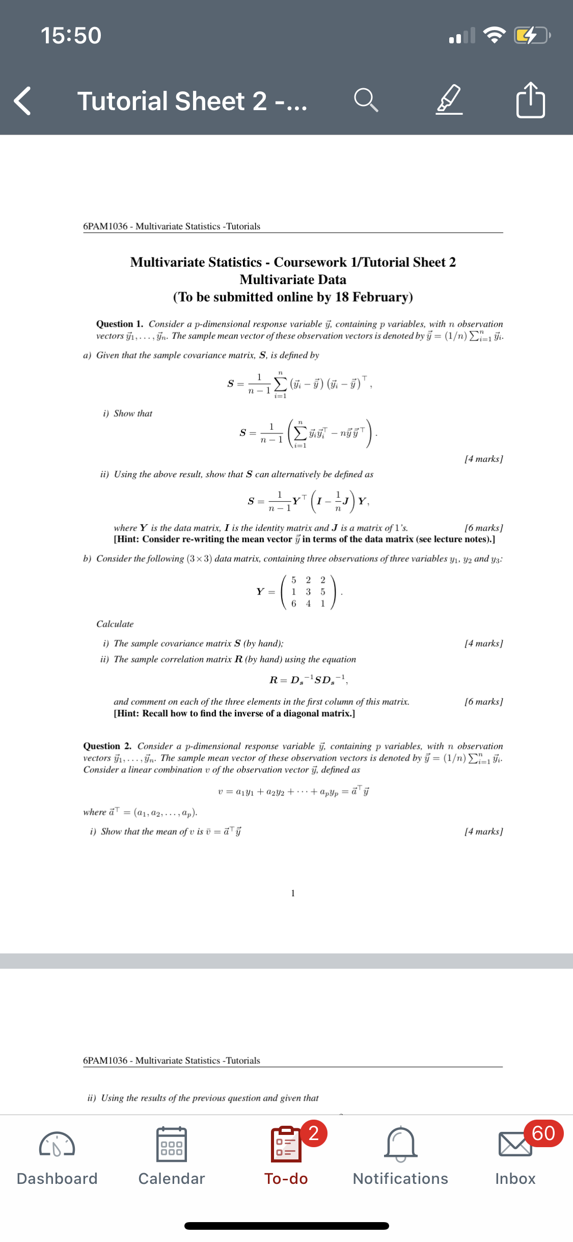 . ., ap). i) Show that the mean of v is v