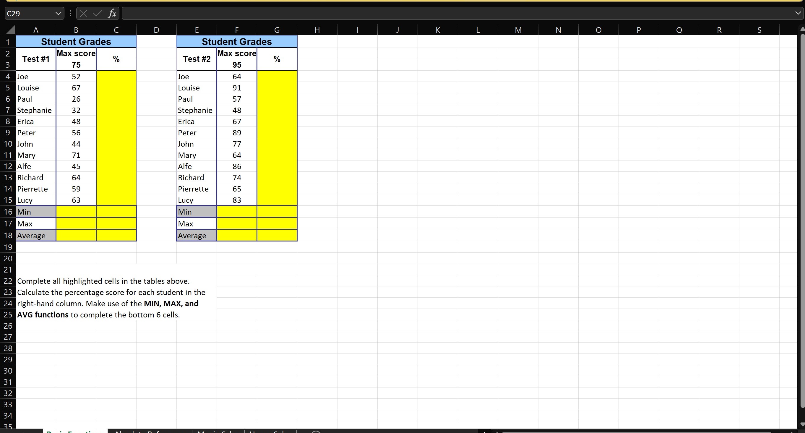 C29 v :XV fx A B C D E F G