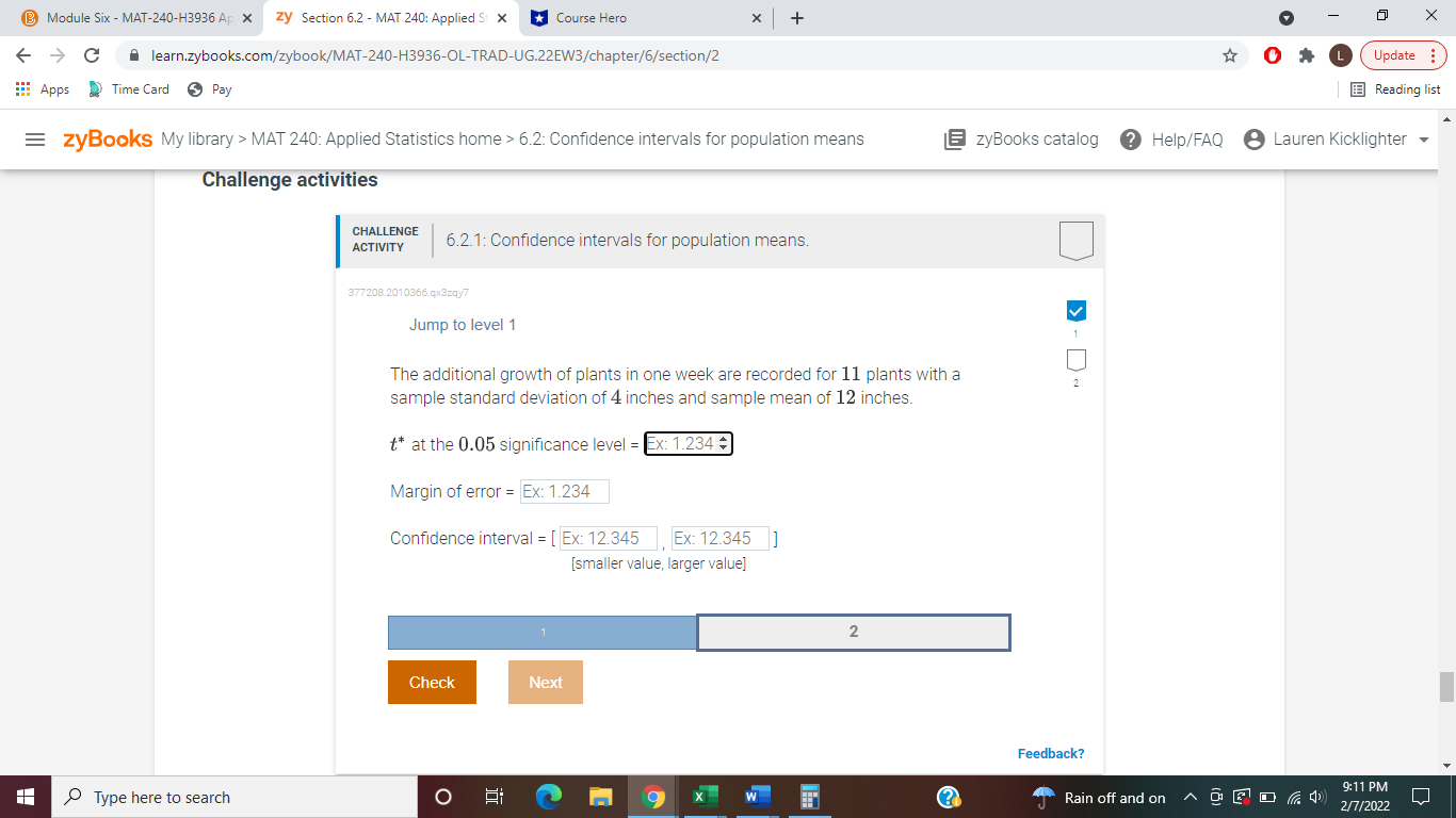 Module Six - MAT-240-H3936 Ap X zy Section 6.2 - MAT