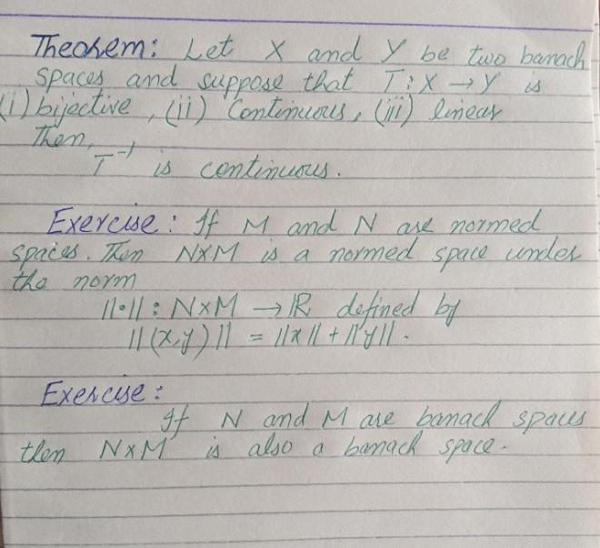 functional analysis Theorem: Let X and y be two banach Spaces and