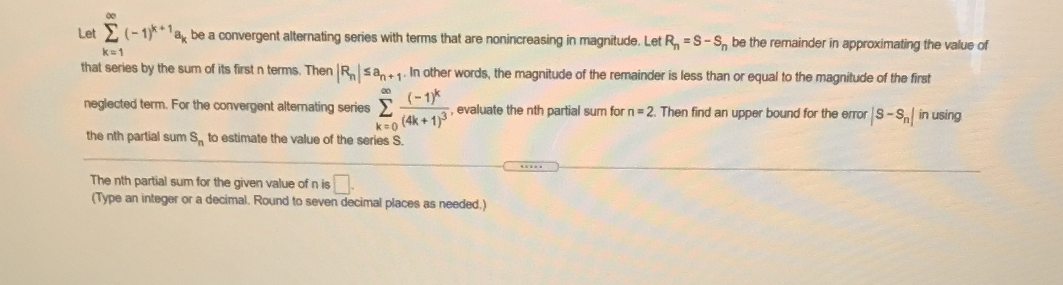 Can someone please explain it to me ASAP???!!! This is Alternating Series