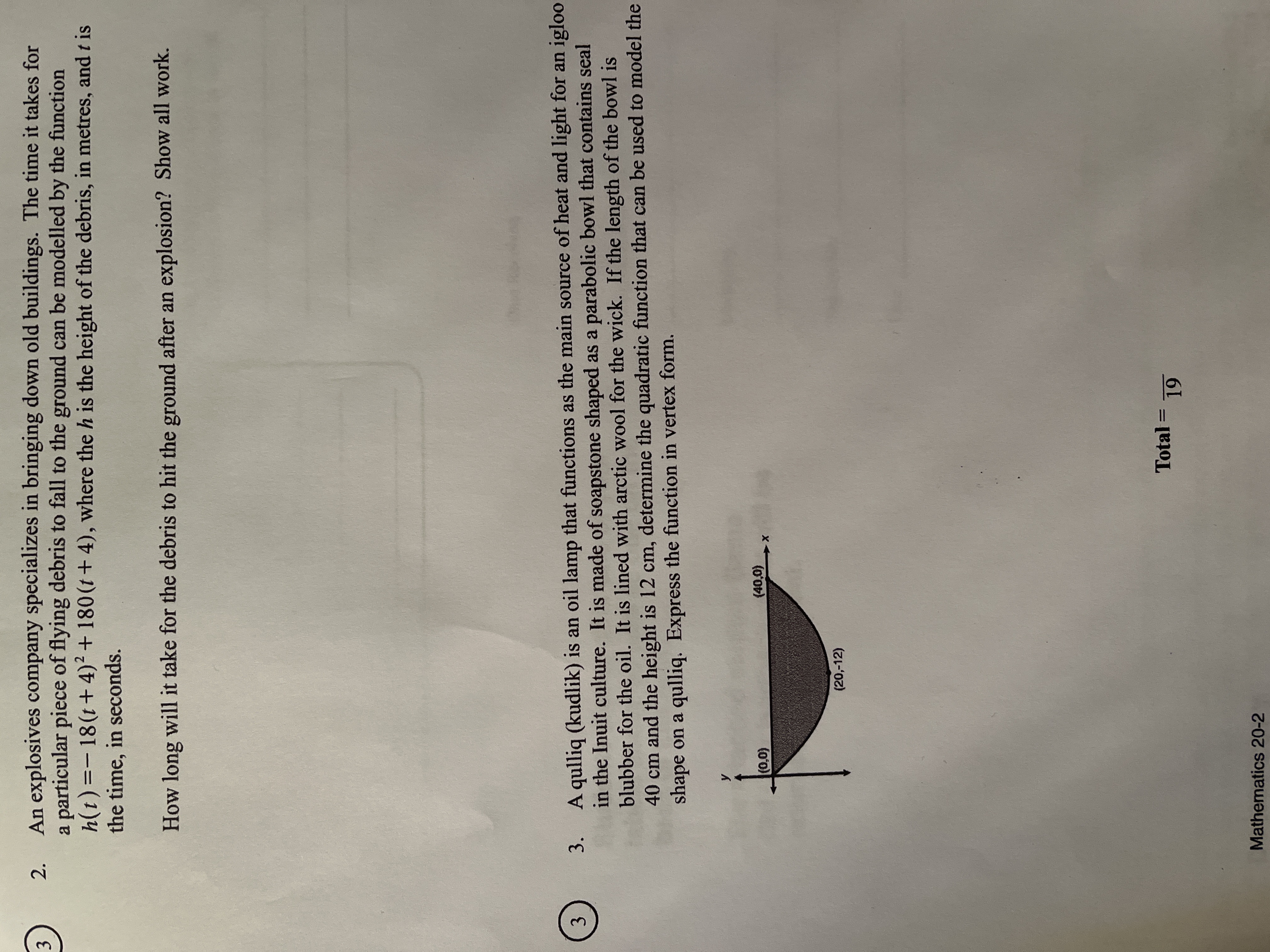  3 ) 2. An explosives company specializes in bringing down old