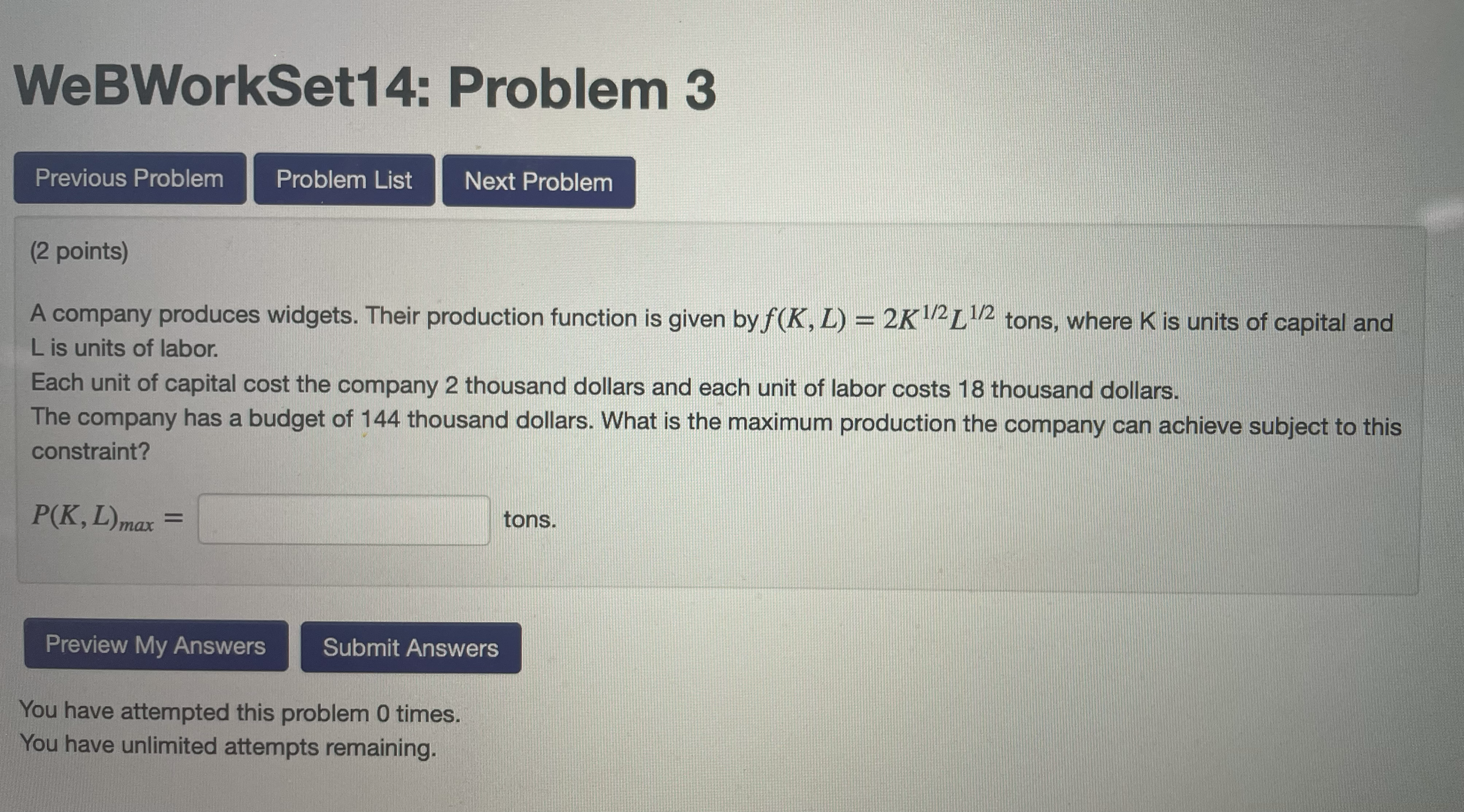  WeBWorkSet14: Problem 3 Previous Problem Problem List Next Problem (2 points)