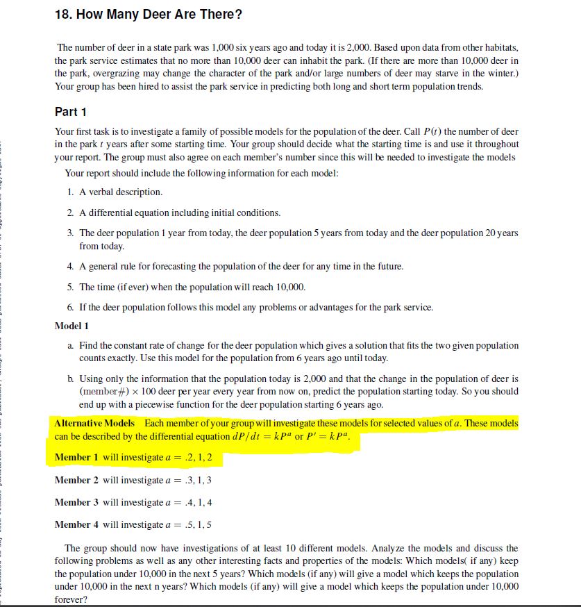 Need help solving the member 1 alternative model, for a=1 only. That